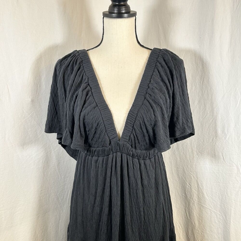 FREE PEOPLE Beach La La Maxi Dress Black Open Back Size S Boho Flowy Whimsigoth - Picture 7 of 14